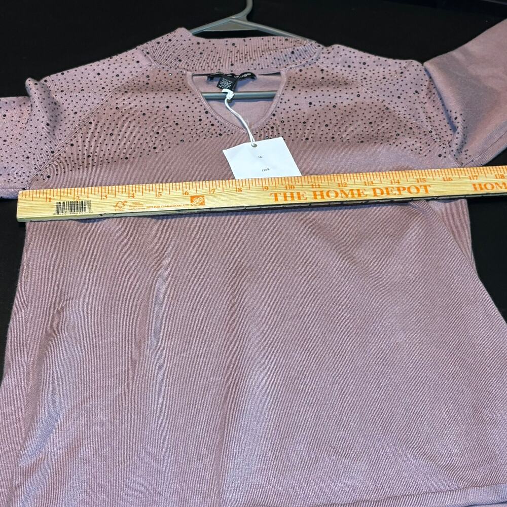 NWT Cable & Gauge Embellished Sweater Women’s Small Mauve Long Sleeve Mock Neck - Picture 5 of 6